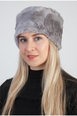 Grey mink fur hat – Created with mink fur remnants